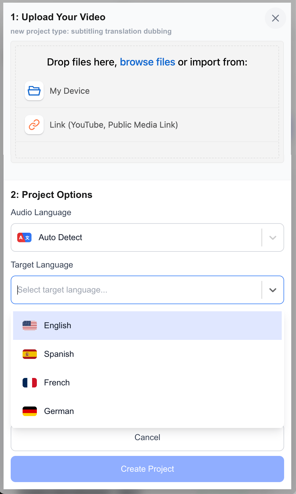 Multi-Language Subtitling Mobile Interface