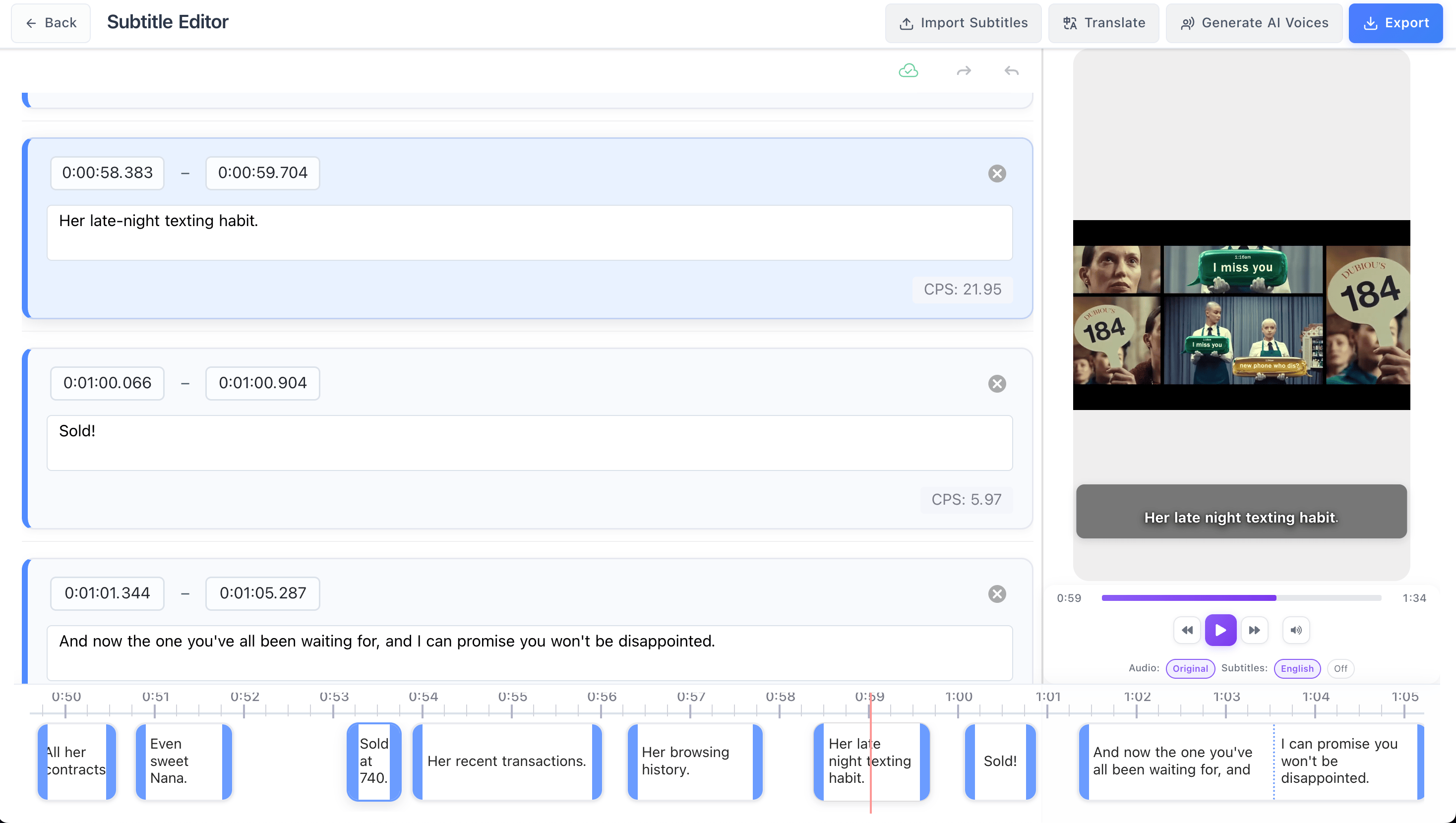 Subtitle Generator Desktop Interface