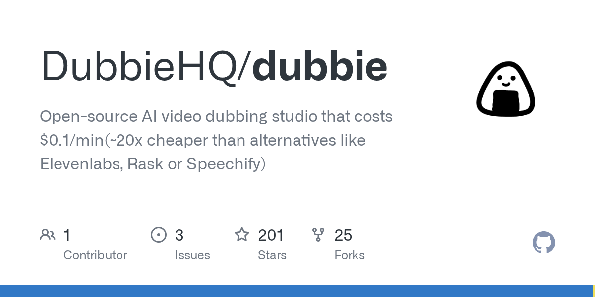 Dubbie — Open-source AI dubbing studio