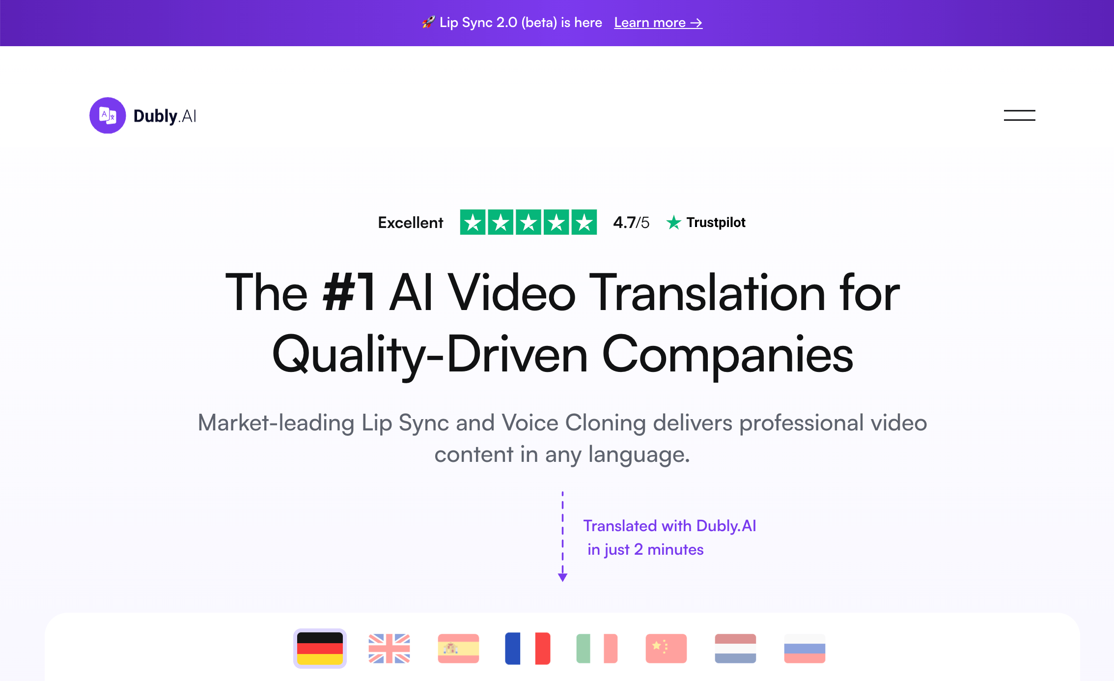 Dubly.AI — Lip sync feature for AI video translation