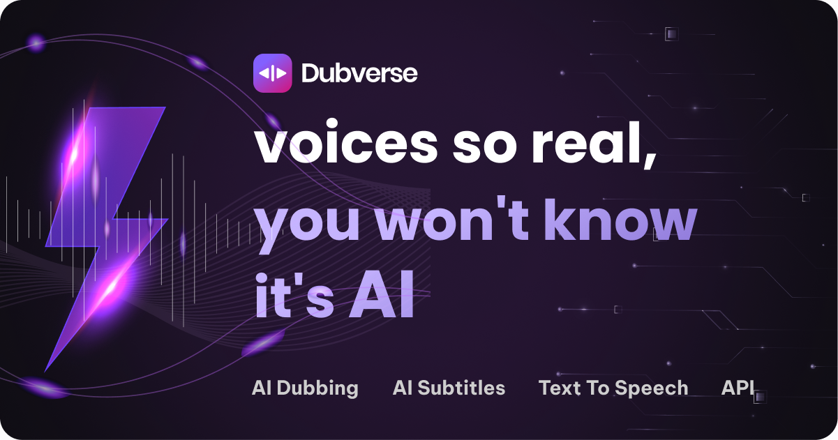 Dubverse — AI video dubbing and subtitles