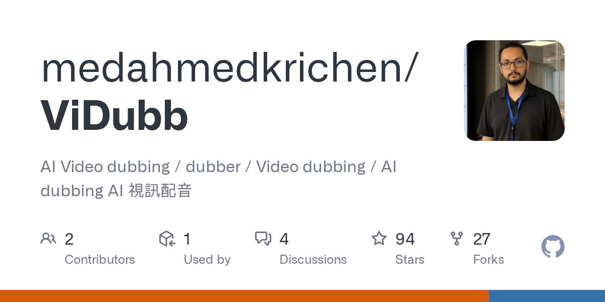 ViDubb — AI dubbing with voice cloning and lip-sync